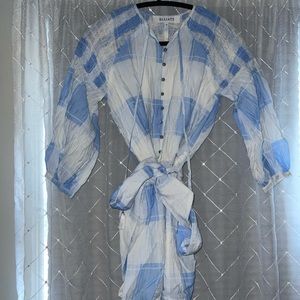 Blue and white plaid dress